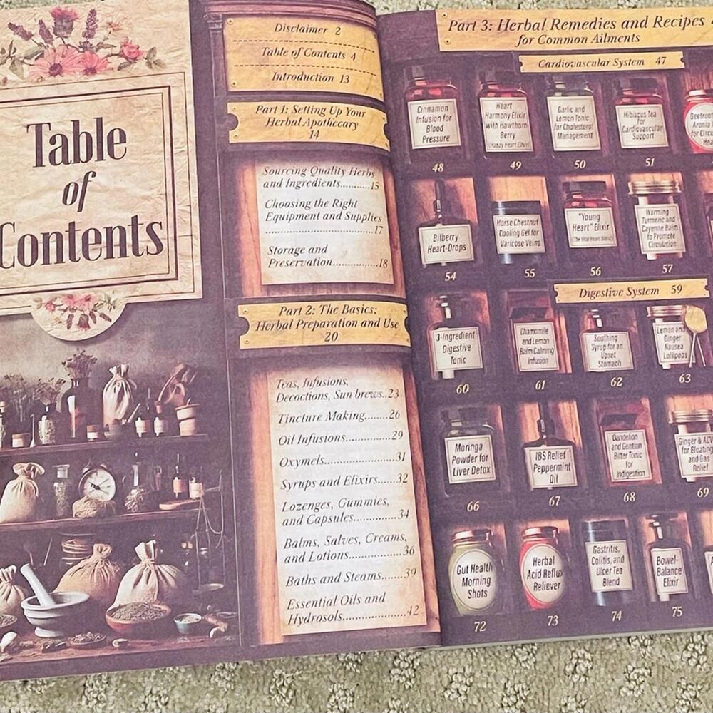 Forgotten Home Apothecary 250 Powerful Remedies Book Large Size 8x11 - Picture 4 of 4